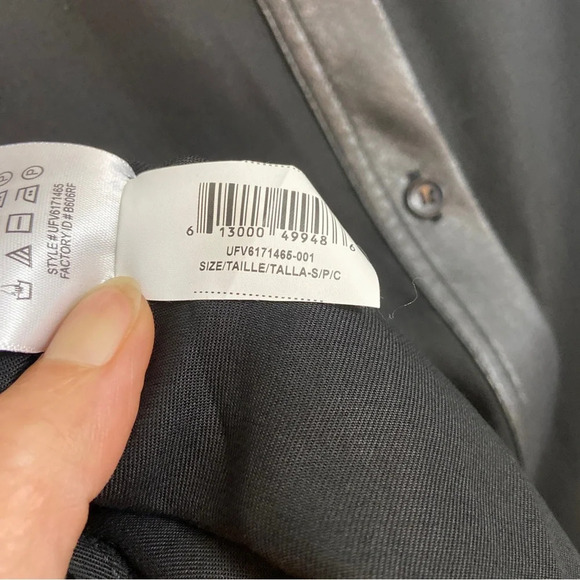 BCBG MAXAZARIA Faux Leather-Trimmed Shirt Dress Sz S - Picture 11 of 13